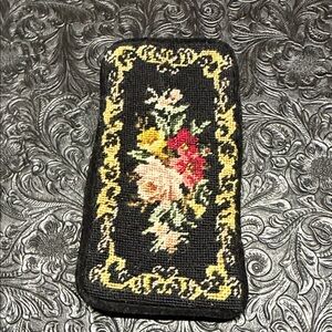 Vintage Imperial Elegance Floral Embroidered Needlepoint Sunglasses 🕶️ Case